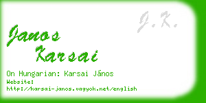 janos karsai business card
